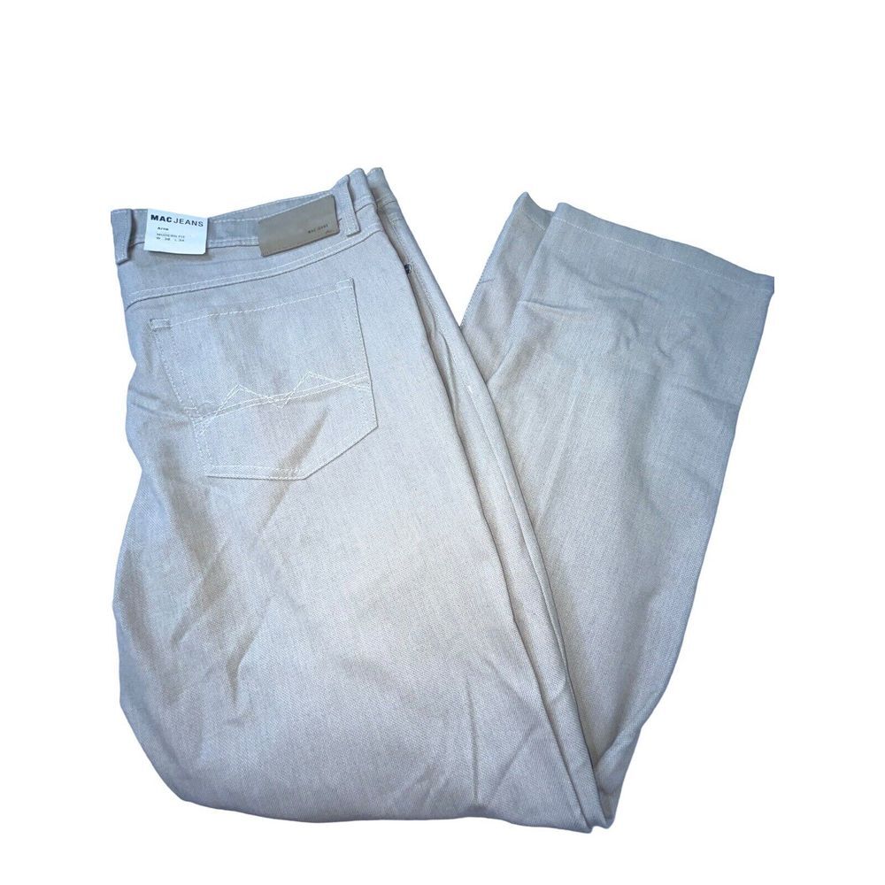 MAC Jeans Arne Modern Straight Mid-Rise Stretch Tan Denim Mens 40x30 MSRP‎ $175